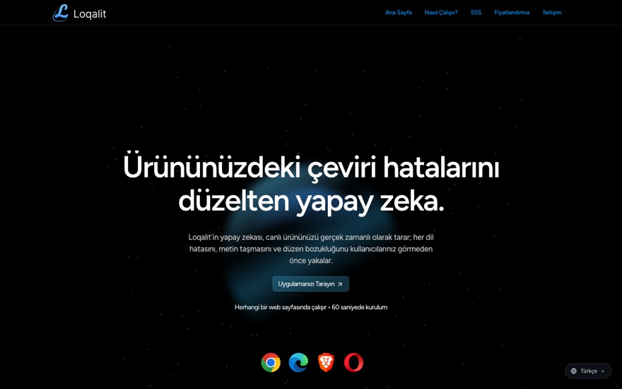 The same website translated to Turkish